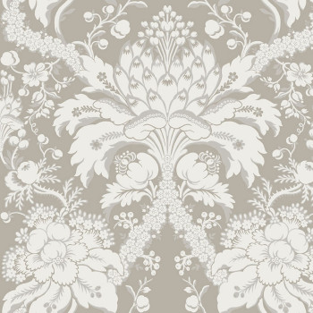 Šedobéžová predglejená tapeta, ornamenty DM4952, Damask, York