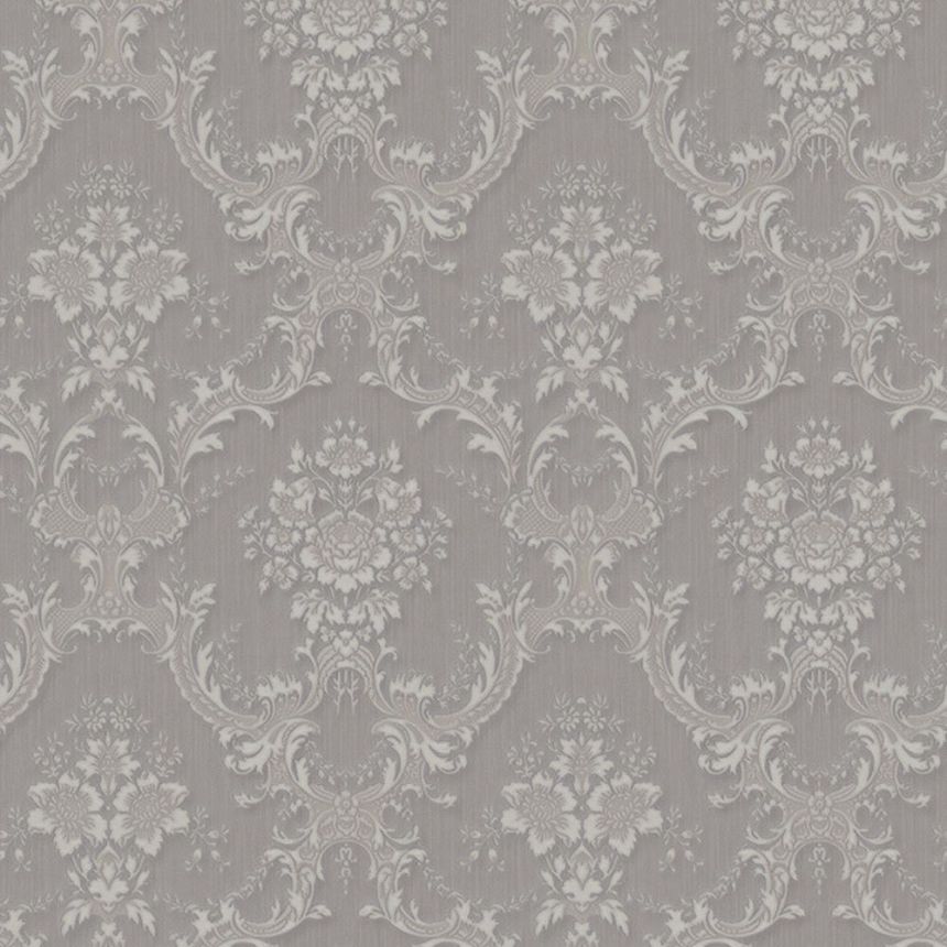 Sivá vliesová zámocká tapeta, Z66841, Satin Flowers, Zambaiti Parati