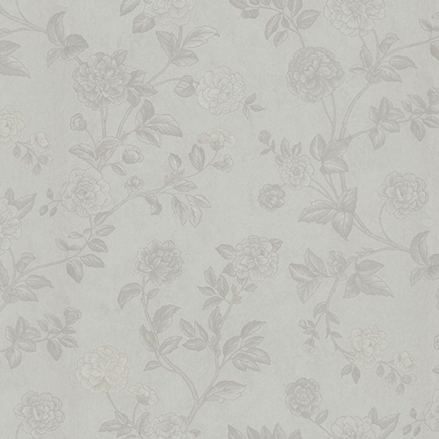 Biela vliesová kvetinová tapeta, Z66805, Satin Flowers, Zambaiti Parati