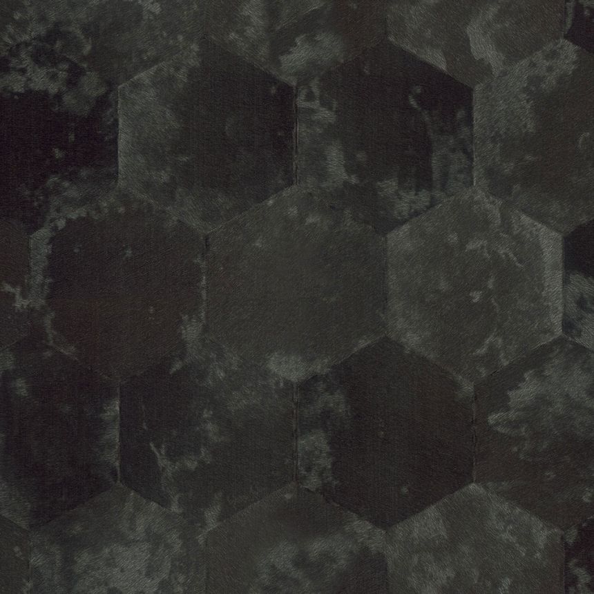 Čierna geometrická vliesová tapeta s vinylovým povrchom Z80001 Philipp Plein, Zambaiti Parati