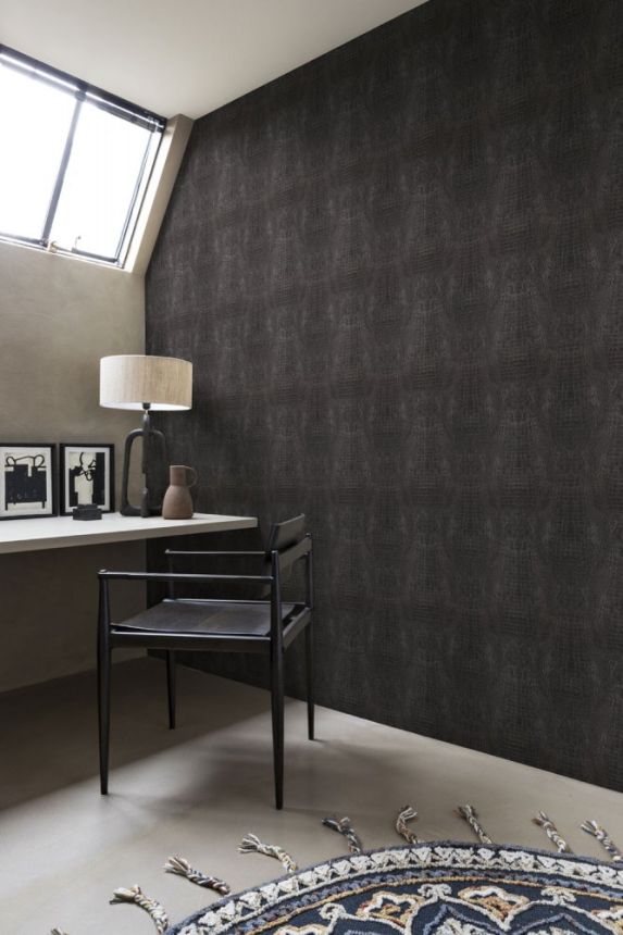 Čierna vliesová tapeta imitácia krokodílej kože 17950, Inspire, BN Walls