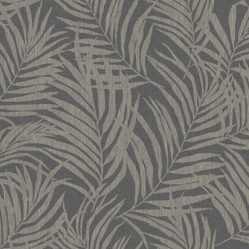Sivo-strieborná vliesová tapeta listy palmy MN2013, Maison, Grandeco