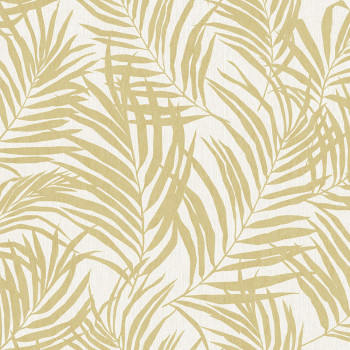Zlato-béžová vliesová tapeta listy palmy MN2010, Maison, Grandeco