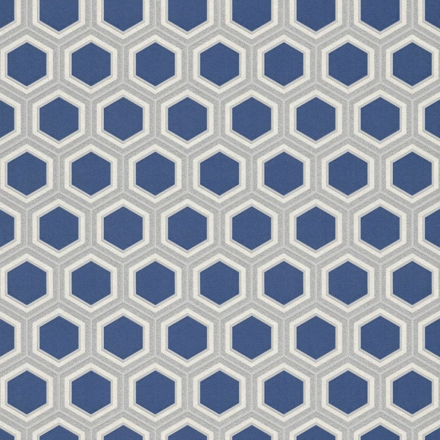 Luxusná modrá vliesová tapeta geometrický vzor Z76045, Vision, Zambaiti Parati