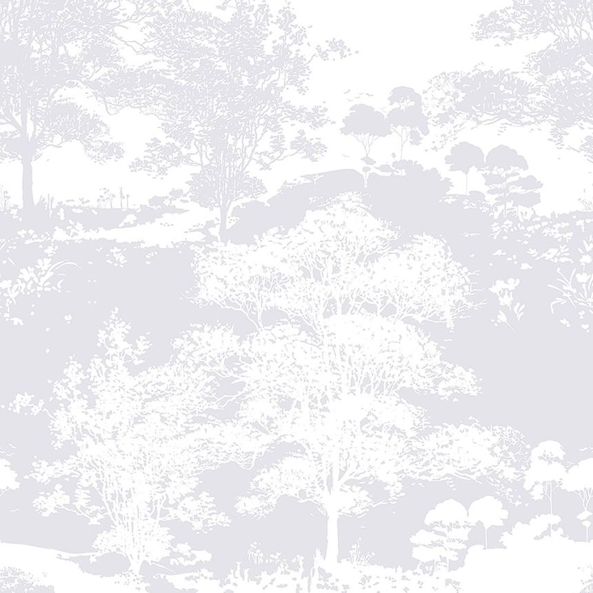 Bielo-strieborná vliesová tapeta - stromy, les 105231, Reclaim, Graham&Brown