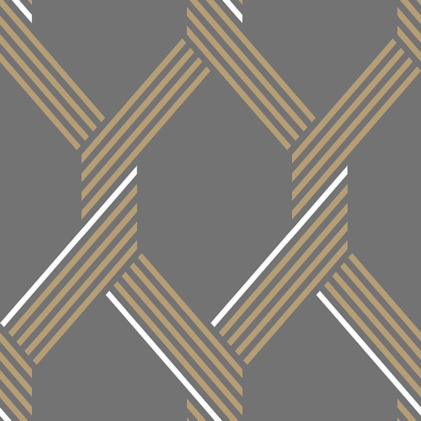 Sivo-zlatá tapeta geometrický vzor 105469, Formation, Graham & Brown
