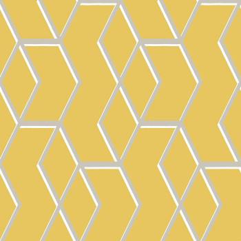 Žltá vliesová tapeta, metalický geometrický vzor 104731, Formation, Graham & Brown