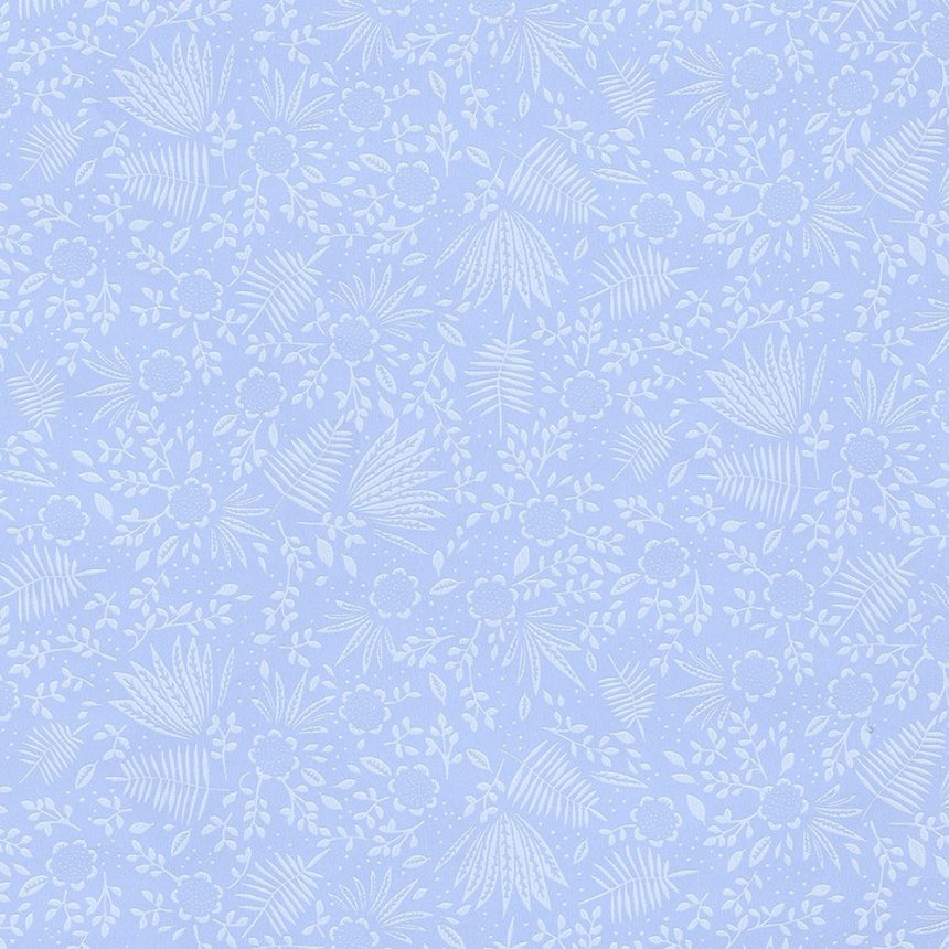 Modrá vliesová tapeta s květinami a listy 383543, Rice 2, Eijffinger