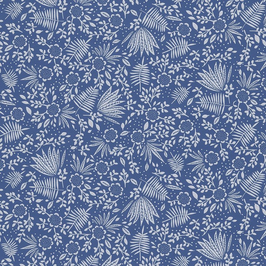Modrá vliesová tapeta s rostlinnými motivy 383544, Rice 2, Eijffinger