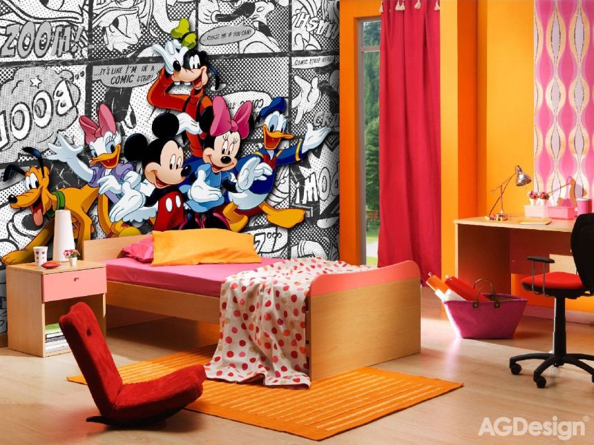 Dětská fototapeta na zeď - FTD XXL 0260, Disney, Mickey na komiksu, 360 x 255 cm, AG Design