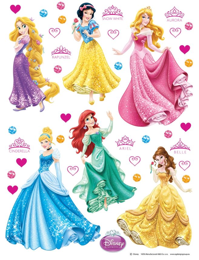 Samolepka na stenu DK 1706, Disney Princezné AG Design