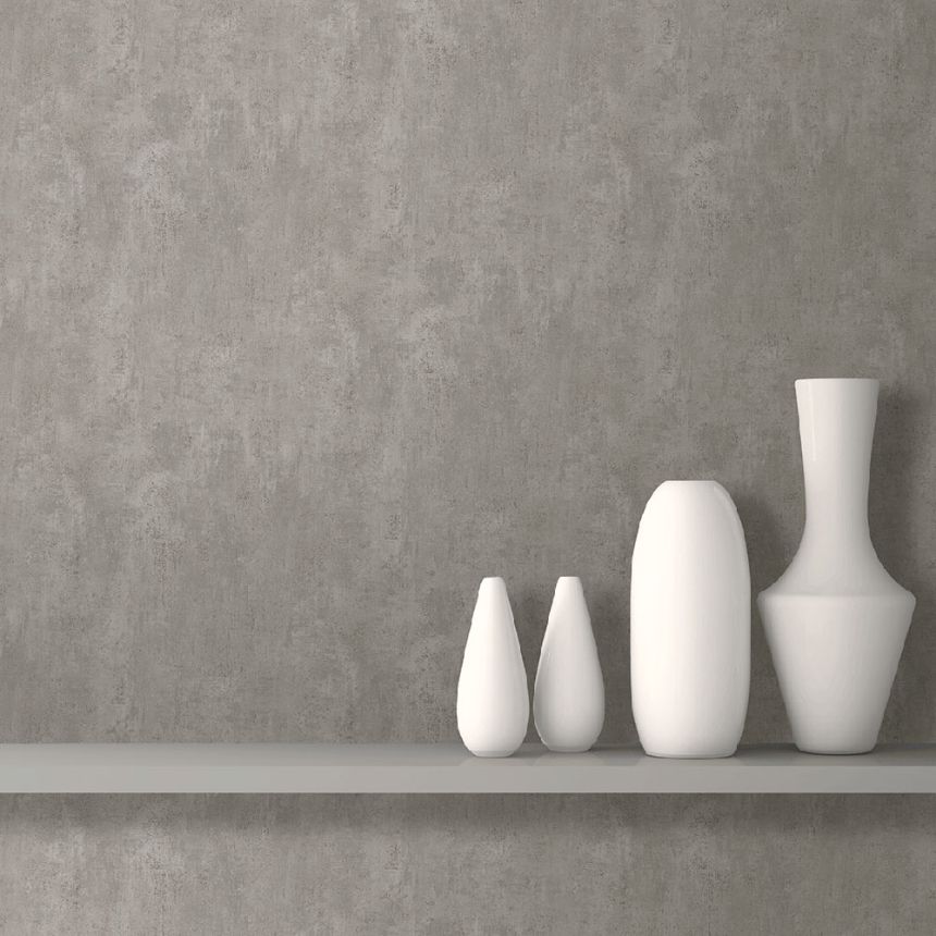 Šedostříbrná vliesová tapeta na zeď Beton J74319, Couleurs 2, Ugépa 
